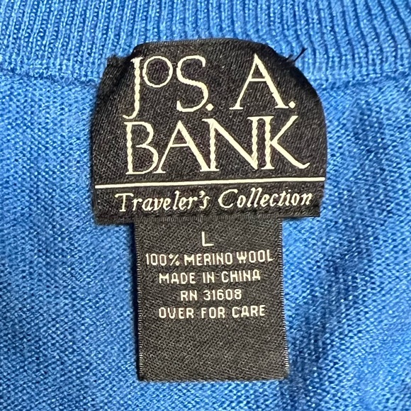 Jos. A Bank Mens Zip Up Pullover Sweater Blue Size L - Picture 3 of 8